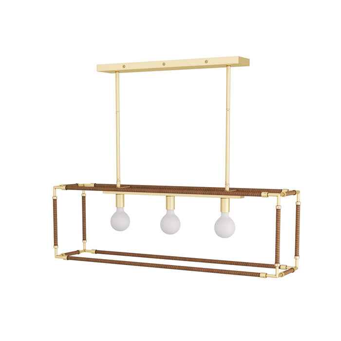Arteriors DRC01 Three Light Chandelier, Cognac