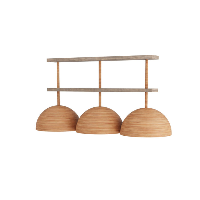 Arteriors DRS01 Three Light Chandelier, Honey