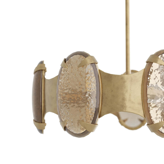 Arteriors DSI02 Seven Light Chandelier, Antique Brass