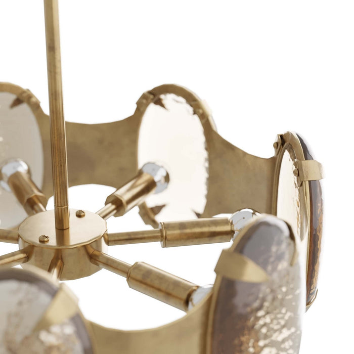 Arteriors DSI02 Seven Light Chandelier, Antique Brass
