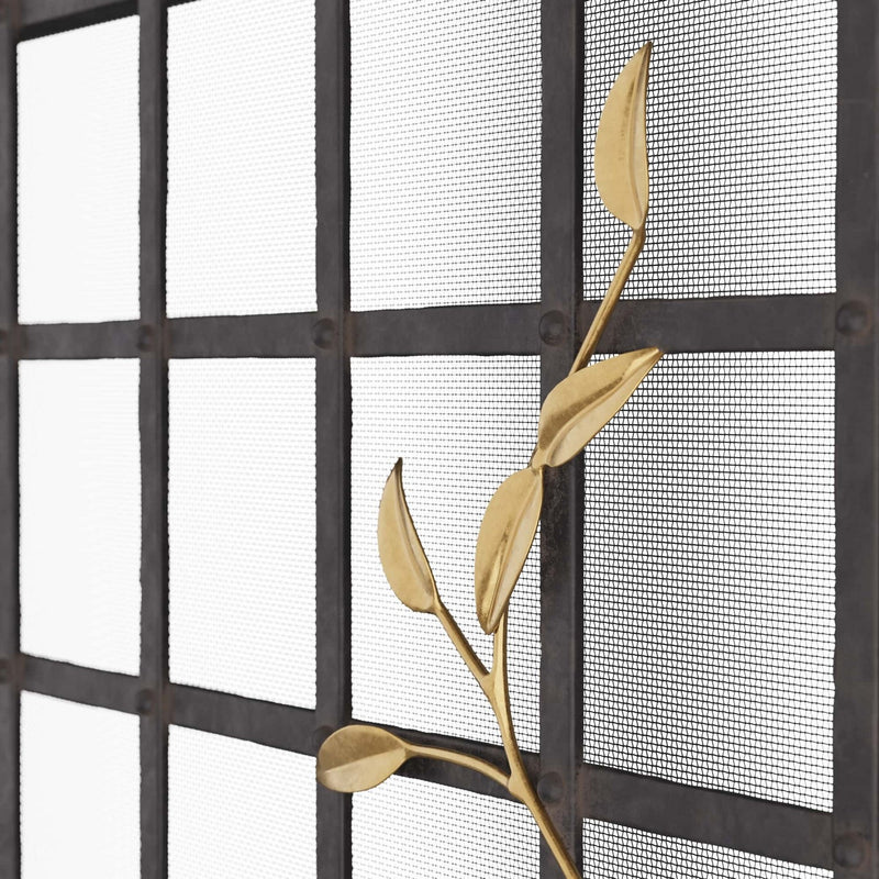 Arteriors GDAFI01 Fire Screen, Natural Iron