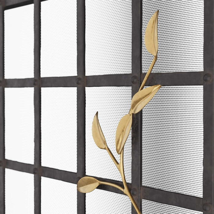 Arteriors GDAFI01 Fire Screen, Natural Iron