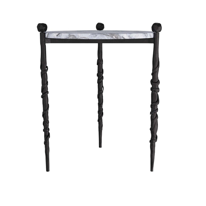 Arteriors GDFEI03 End Table, Galaxy Marble/Blackened Iron