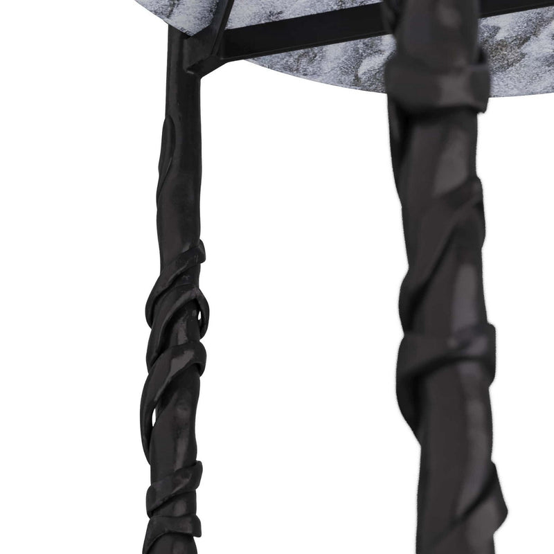 Arteriors GDFEI03 End Table, Galaxy Marble/Blackened Iron
