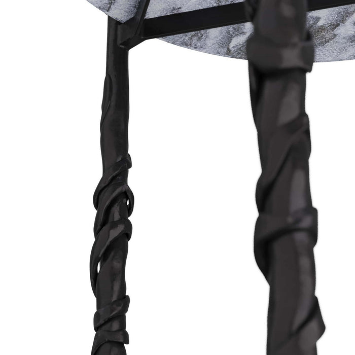 Arteriors GDFEI03 End Table, Galaxy Marble/Blackened Iron