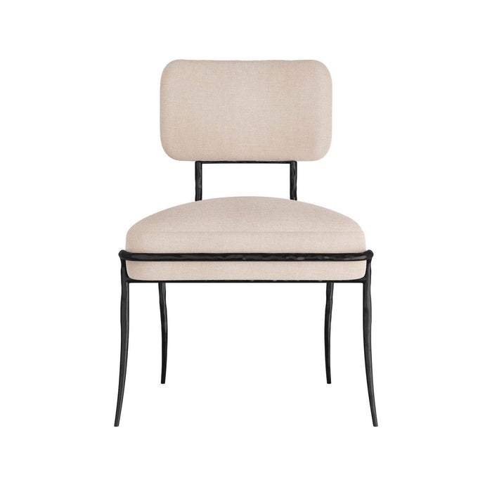Arteriors GDFRI01 Chair, Natural Linen/Blackened Iron