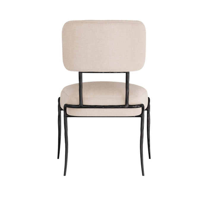 Arteriors GDFRI01 Chair, Natural Linen/Blackened Iron