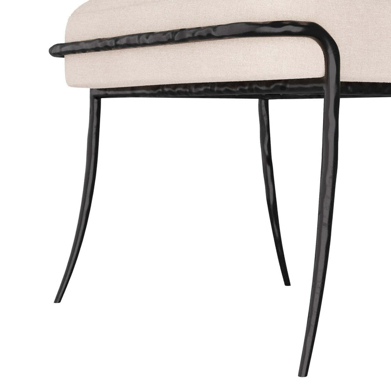 Arteriors GDFRI01 Chair, Natural Linen/Blackened Iron