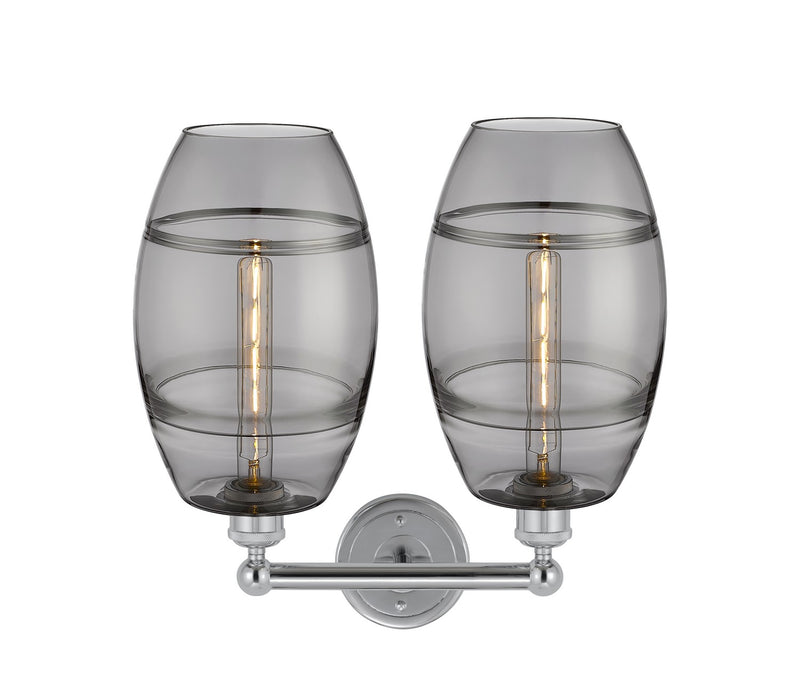 Innovations 616-2W-PC-G557-8SM Two Light Bath Vanity, Polished Chrome