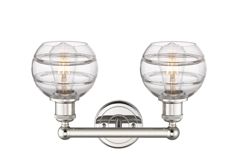 Innovations 616-2W-PN-G556-6CL Two Light Bath Vanity, Polished Nickel