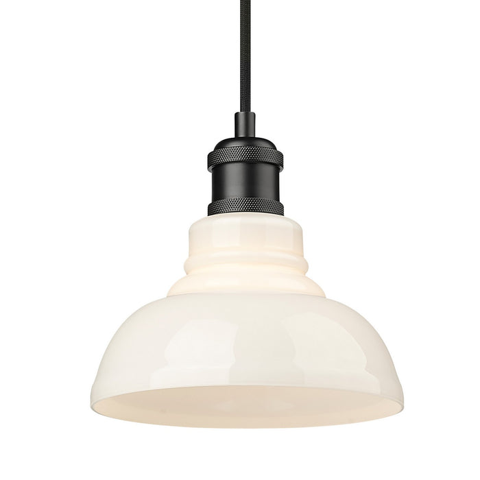Golden 0305-S BLK-VMG One Light Pendant, Matte Black