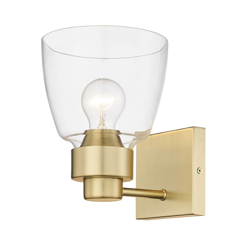 Golden 0314-1W BCB-CLR One Light Wall Sconce, Brushed Champagne Bronze