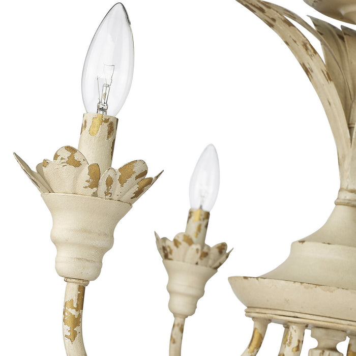 Golden 0846-6SF AI Six Light Semi-Flush Mount, Antique Ivory