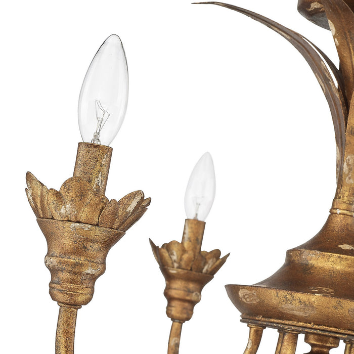 Golden 0846-6SF HG Six Light Semi-Flush Mount, Heirloom Gold