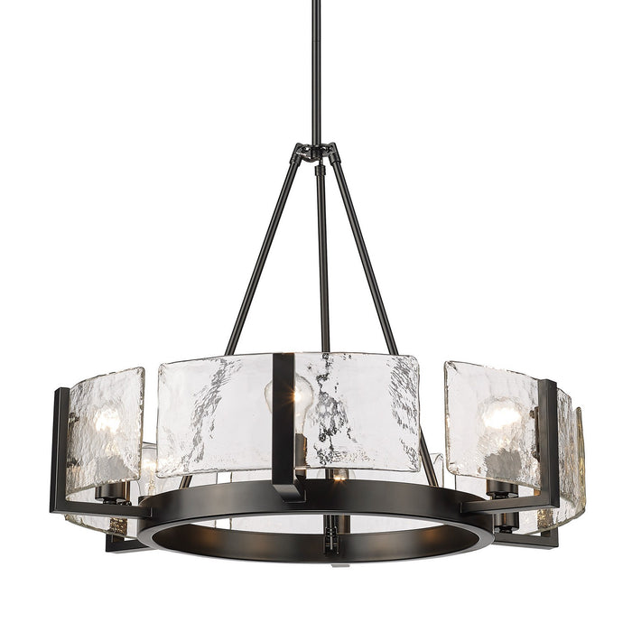 Golden 3164-6 BLK-HWG Six Light Chandelier, Matte Black