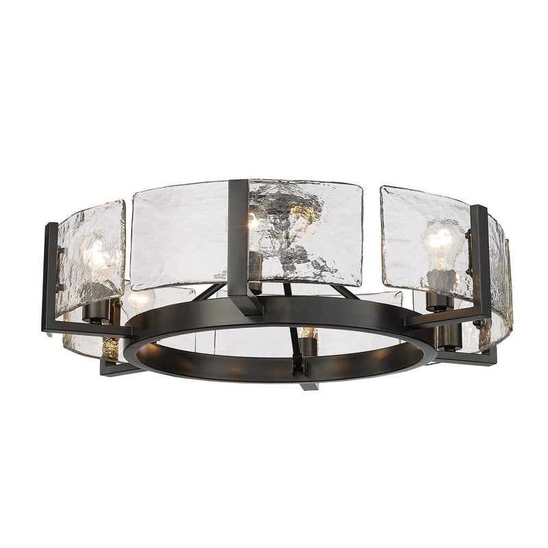 Golden 3164-6SF BLK-HWG Six Light Semi-Flush Mount, Matte Black