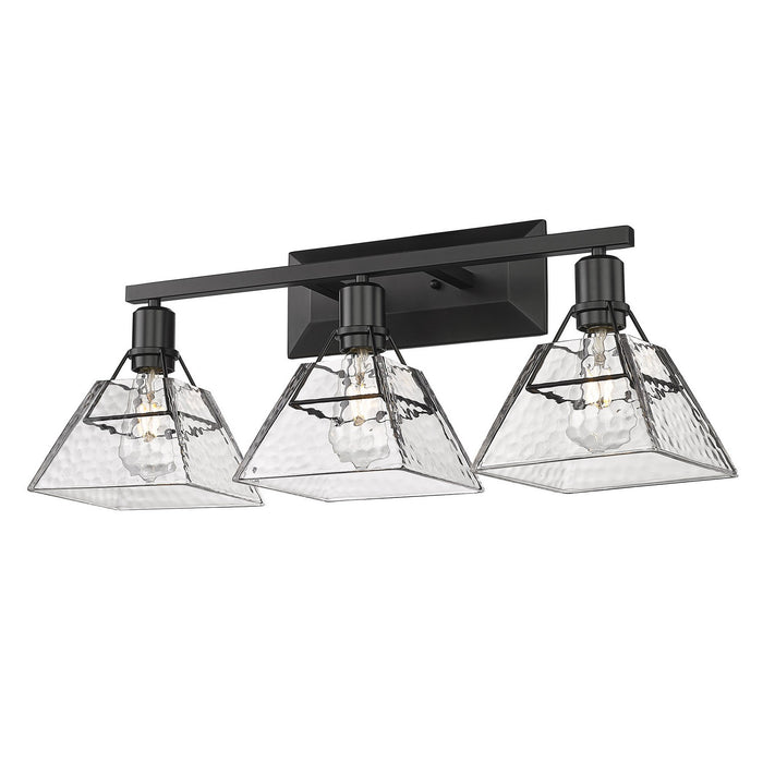 Golden 3308-BA3 BLK-WTG Three Light Bath Vanity, Matte Black