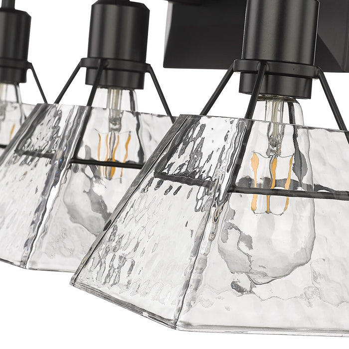 Golden 3308-BA3 BLK-WTG Three Light Bath Vanity, Matte Black
