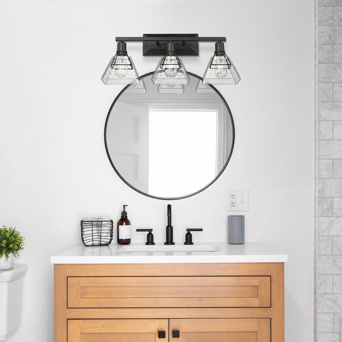 Golden 3308-BA3 BLK-WTG Three Light Bath Vanity, Matte Black