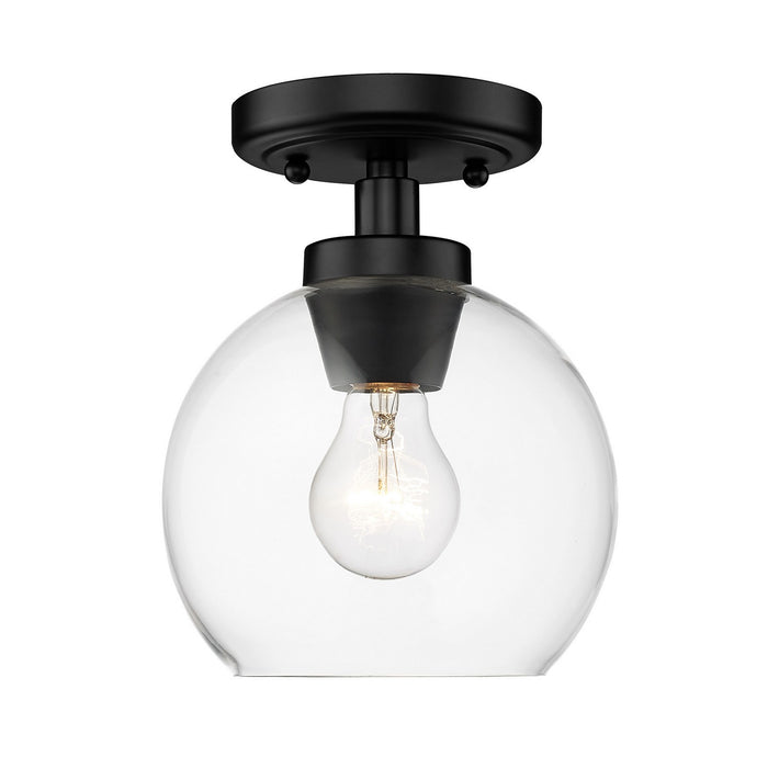 Golden 4855-FM BLK-CLR One Light Flush Mount, Matte Black