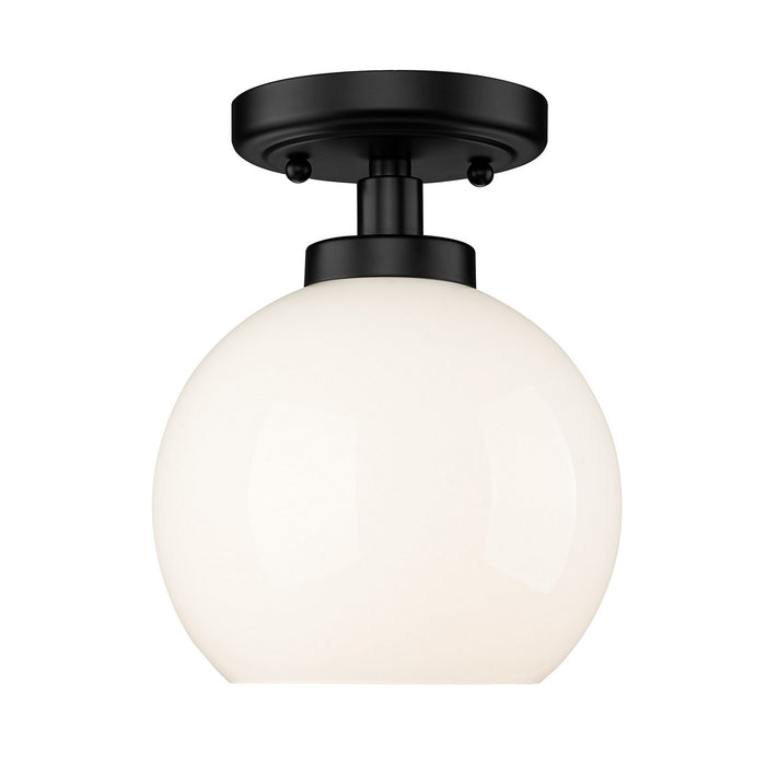 Golden 4855-FM BLK-VMG One Light Flush Mount, Matte Black