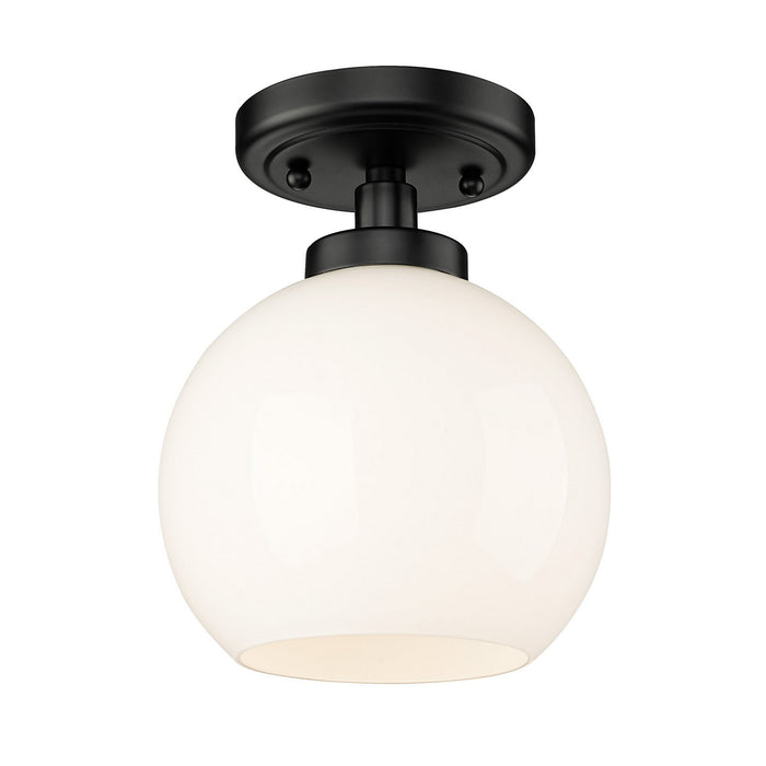 Golden 4855-FM BLK-VMG One Light Flush Mount, Matte Black