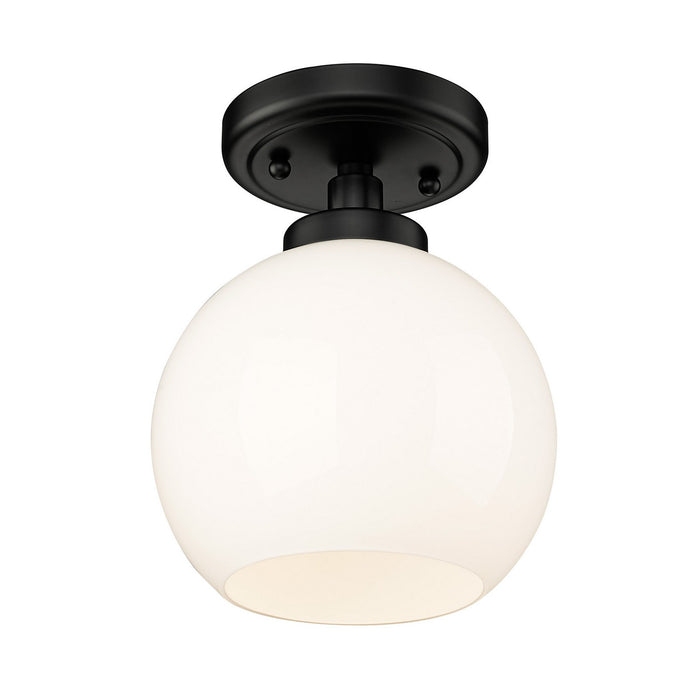Golden 4855-FM BLK-VMG One Light Flush Mount, Matte Black