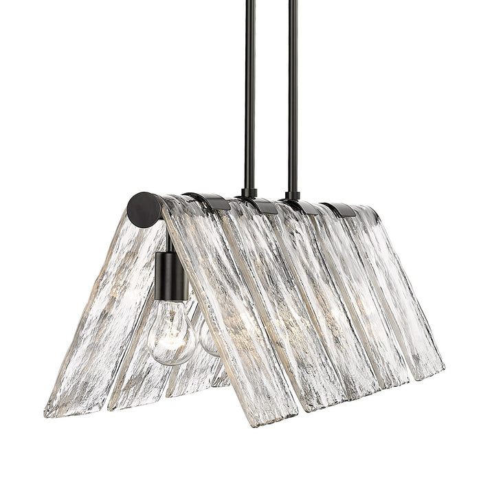 Golden 6072-LP BLK-HWG Five Light Linear Pendant, Matte Black