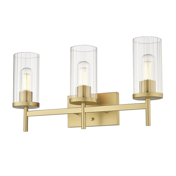 Golden 7011-BA3 BCB-CLR Three Light Bath Vanity, Brushed Champagne Bronze