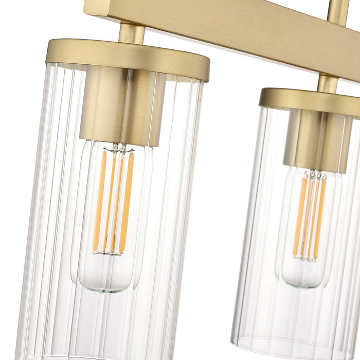 Golden 7011-LP BCB-CLR Four Light Linear Pendant, Brushed Champagne Bronze