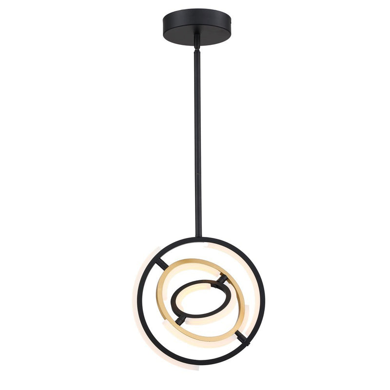 Artcraft AC6742BB LED Pendant, Black and Gold