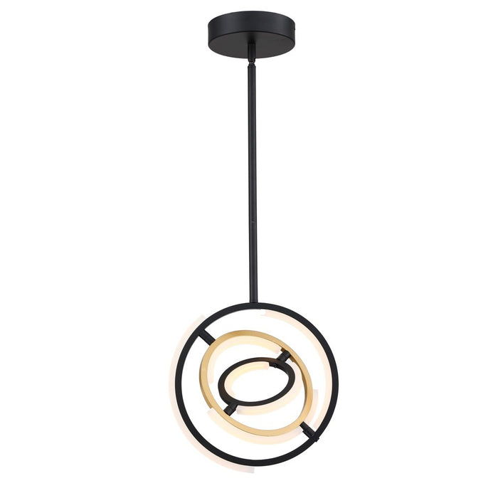 Artcraft AC6742BB LED Pendant, Black and Gold