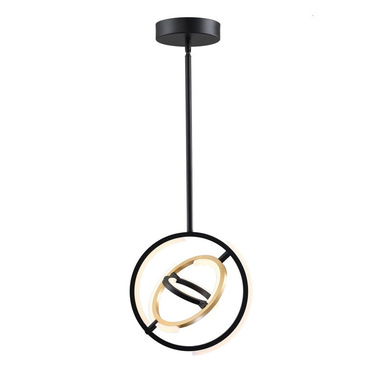 Artcraft AC6742BB LED Pendant, Black and Gold