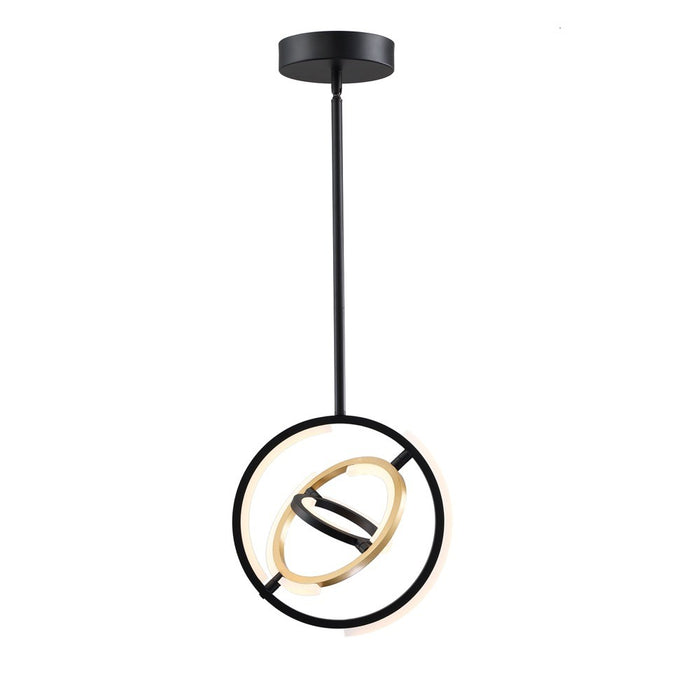 Artcraft AC6742BB LED Pendant, Black and Gold