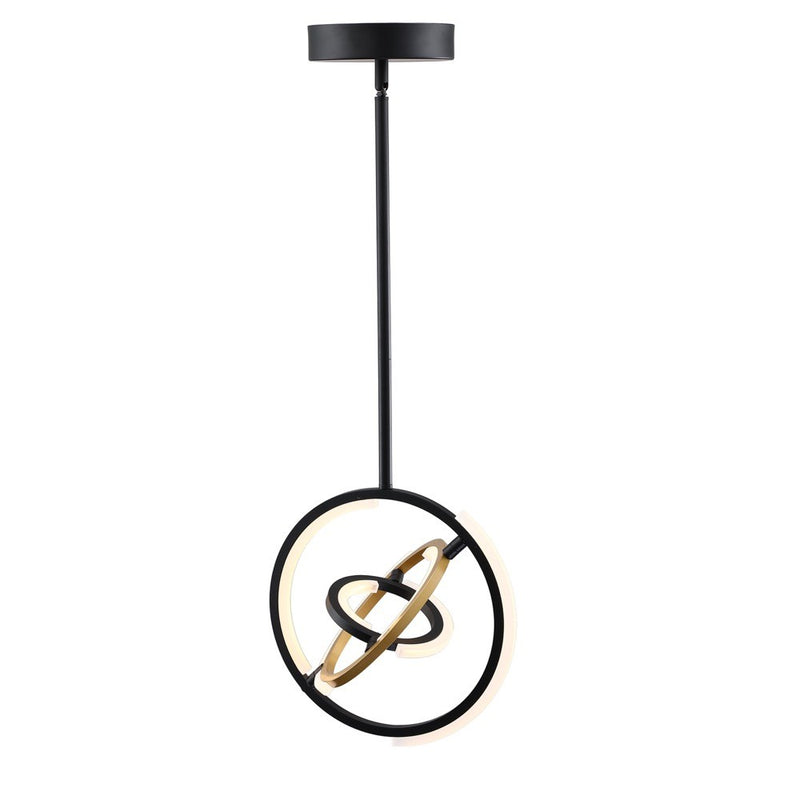 Artcraft AC6742BB LED Pendant, Black and Gold
