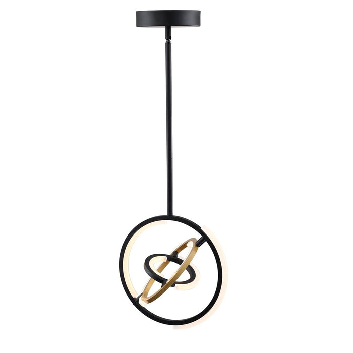Artcraft AC6742BB LED Pendant, Black and Gold