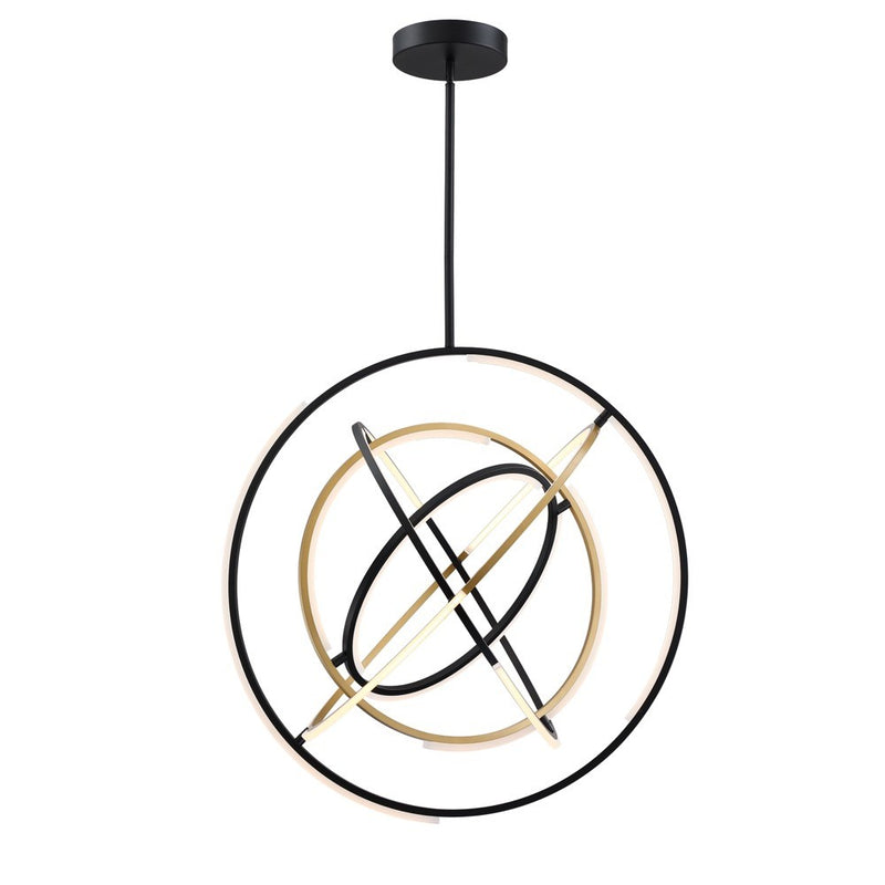 Artcraft AC6746BB LED Pendant, Black and Gold