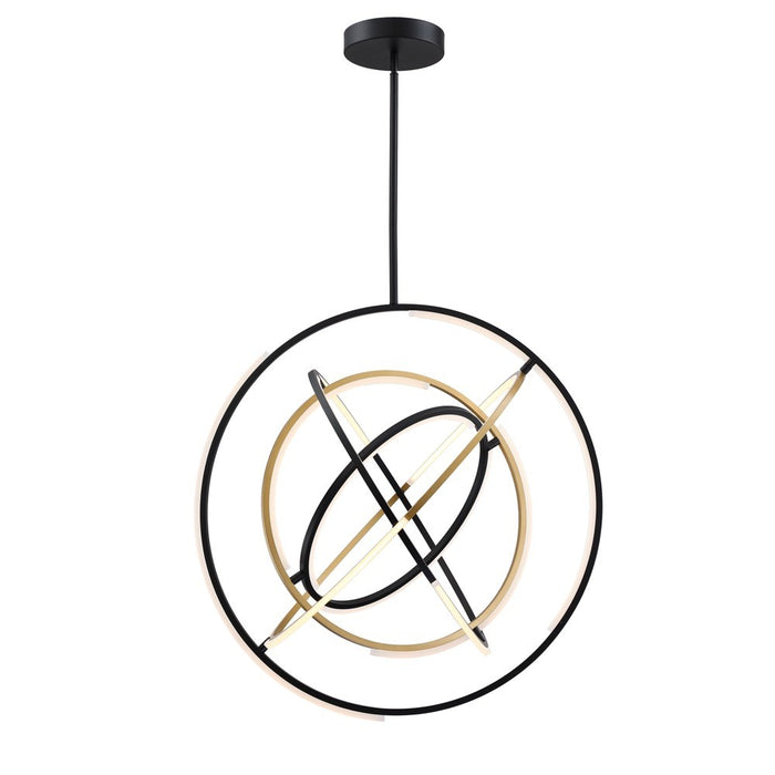 Artcraft AC6746BB LED Pendant, Black and Gold