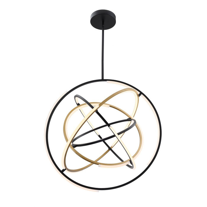 Artcraft AC6746BB LED Pendant, Black and Gold