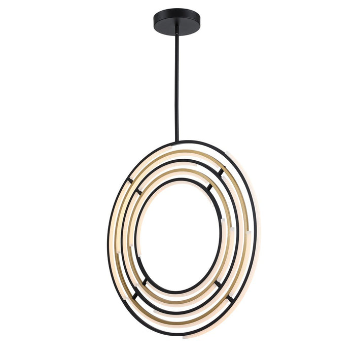 Artcraft AC6746BB LED Pendant, Black and Gold