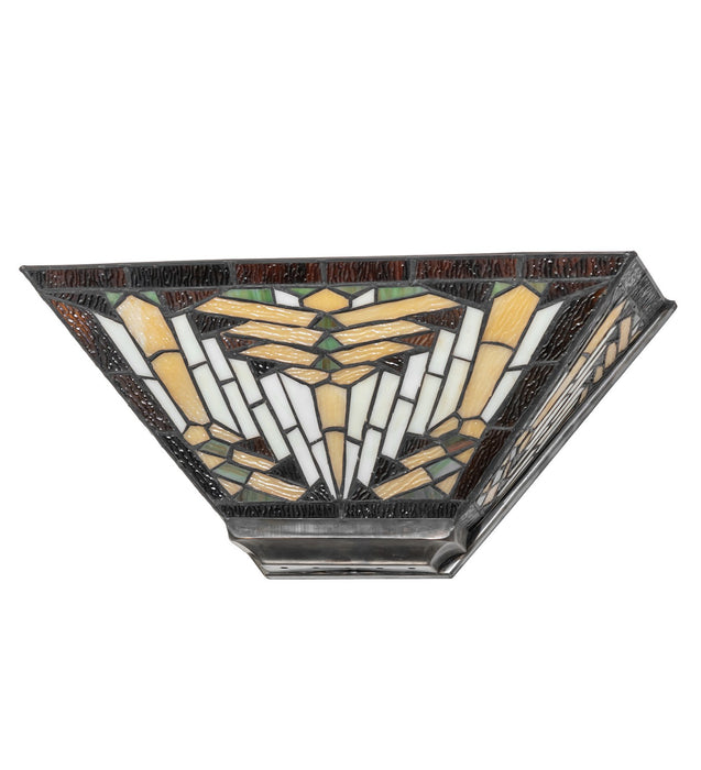 Meyda Tiffany 177435 Two Light Wall Sconce, Burnished Steel