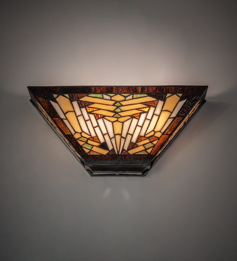 Meyda Tiffany 177435 Two Light Wall Sconce, Burnished Steel
