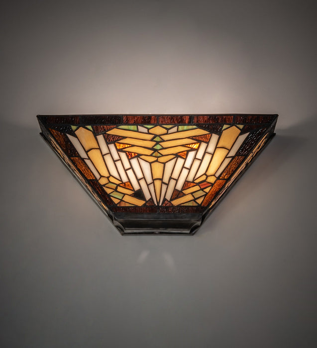Meyda Tiffany 177435 Two Light Wall Sconce, Burnished Steel