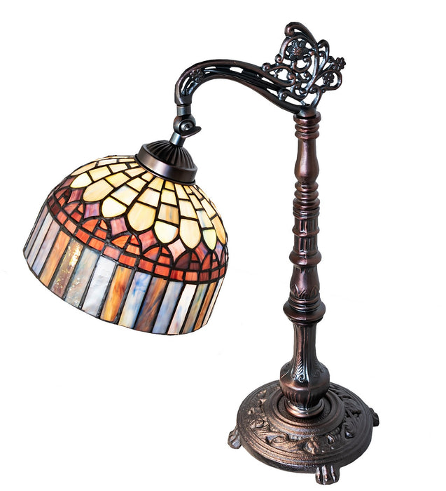 Meyda Tiffany 18694 One Light Desk Lamp, Mahogany Bronze