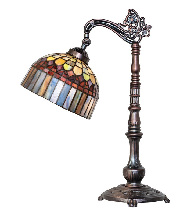 Meyda Tiffany 18694 One Light Desk Lamp, Mahogany Bronze