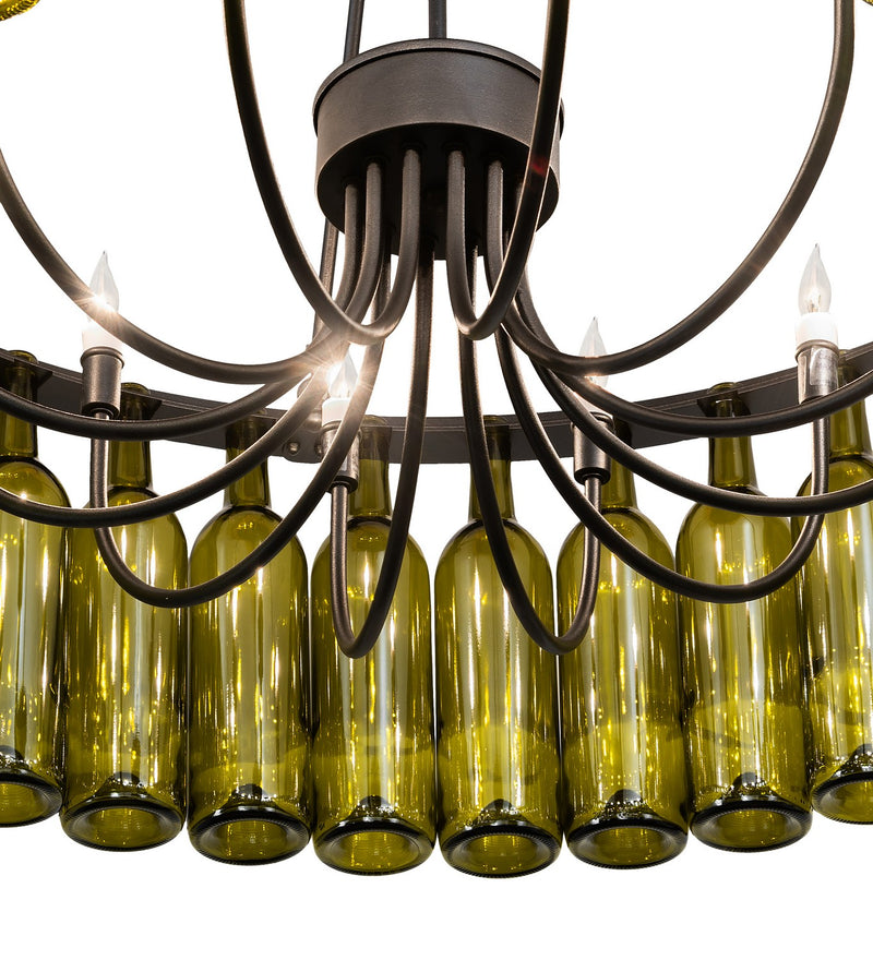 Meyda Tiffany 215697 12 Light Chandelier, Black Metal