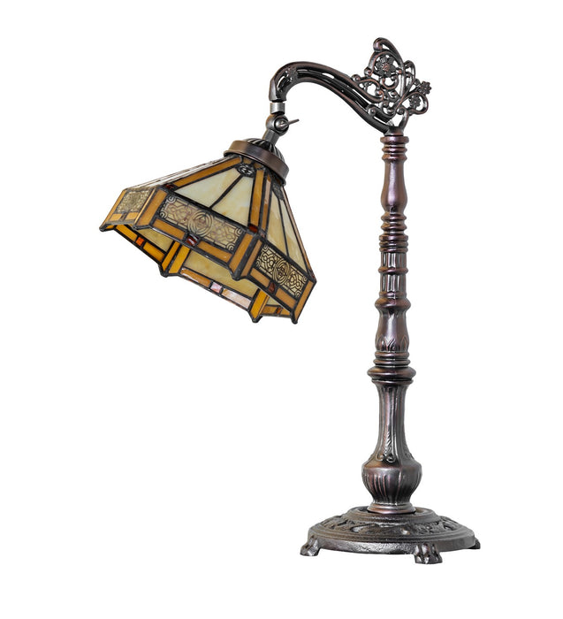 Meyda Tiffany 244796 One Light Table Lamp, Mahogany Bronze