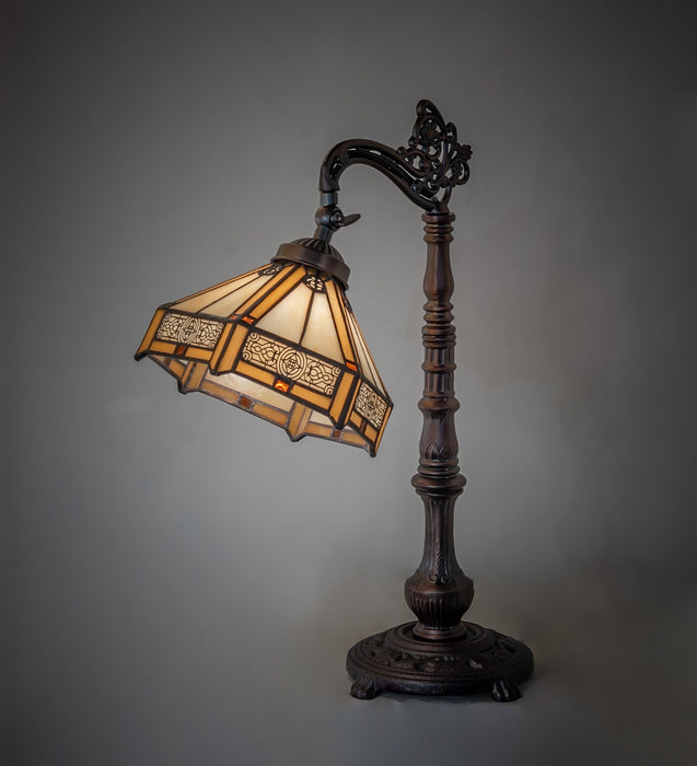 Meyda Tiffany 244796 One Light Table Lamp, Mahogany Bronze