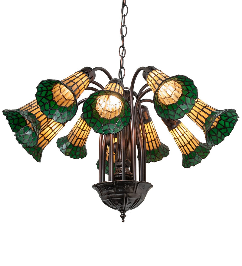 Meyda Tiffany 251604 12 Light Chandelier, Mahogany Bronze