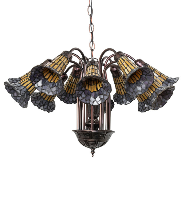 Meyda Tiffany 251605 12 Light Chandelier, Mahogany Bronze